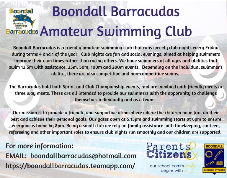 swimming club flyer